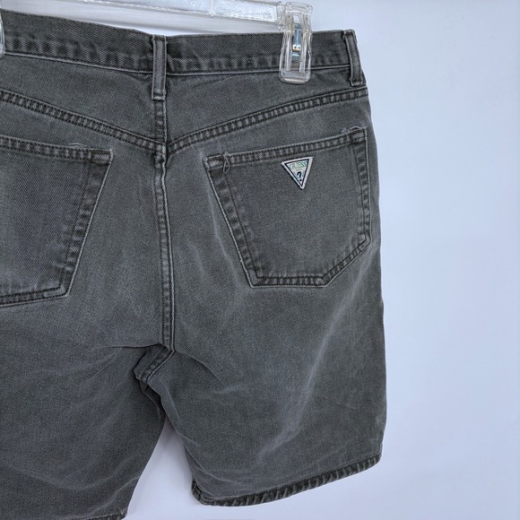 Vintage 80s 90s Guess Denim Jean Shorts Size 32 Mens Faded Army Green USA Made - Picture 3 of 9